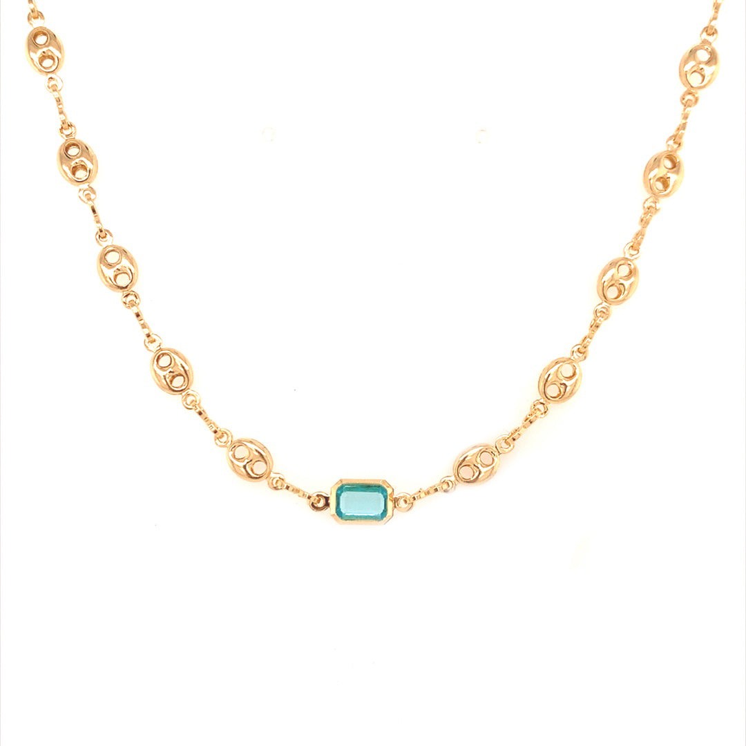 Gali Mini Gemstone Puff Necklace