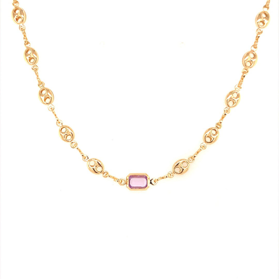 Gali Mini Gemstone Puff Necklace