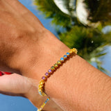 Tricolor Gold Plated Tennis Bracelet