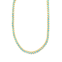 Tanya Teal Gemstone Tennis Necklace