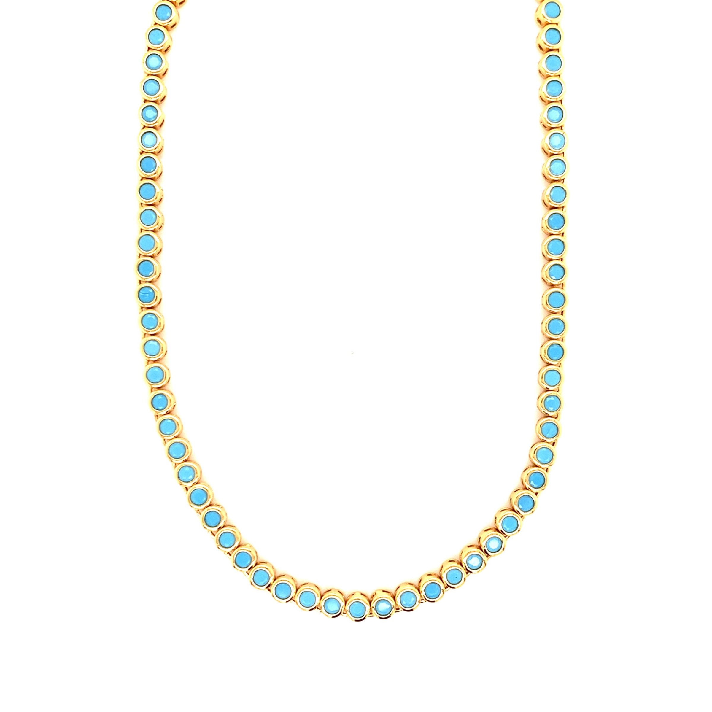 Tanya Teal Gemstone Tennis Necklace