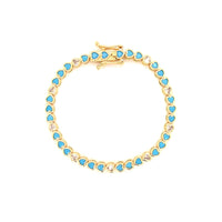 Turquoise Heart Tennis Bracelet