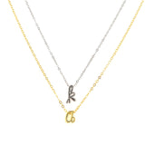 Rhea Script Initial Necklace