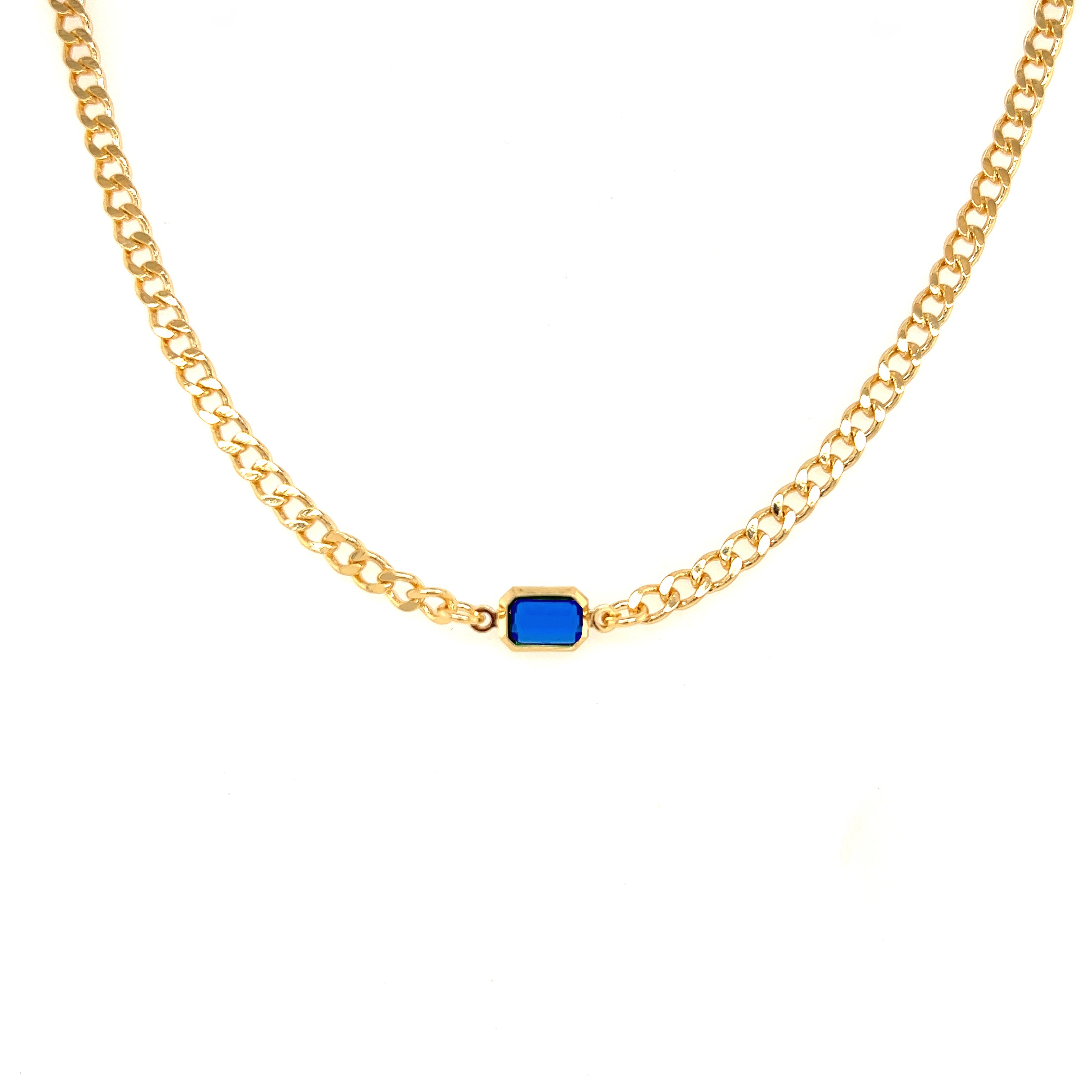 Gwen Gemstone Curb Necklace