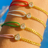Teardrop CZ Curb Chain Bracelet