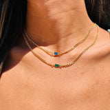 Gwen Gemstone Curb Necklace