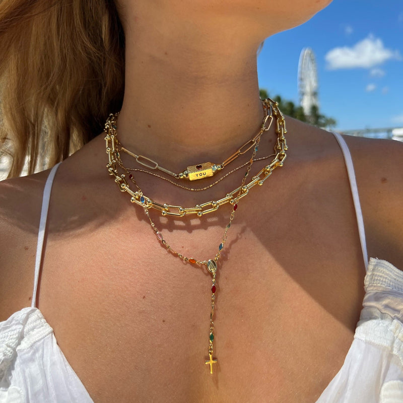 Ari Gemstone Rosary Necklace