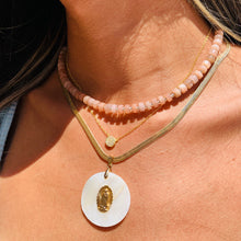 Load image into Gallery viewer, Virgin Mary Shell Pearl Herringbone Necklace