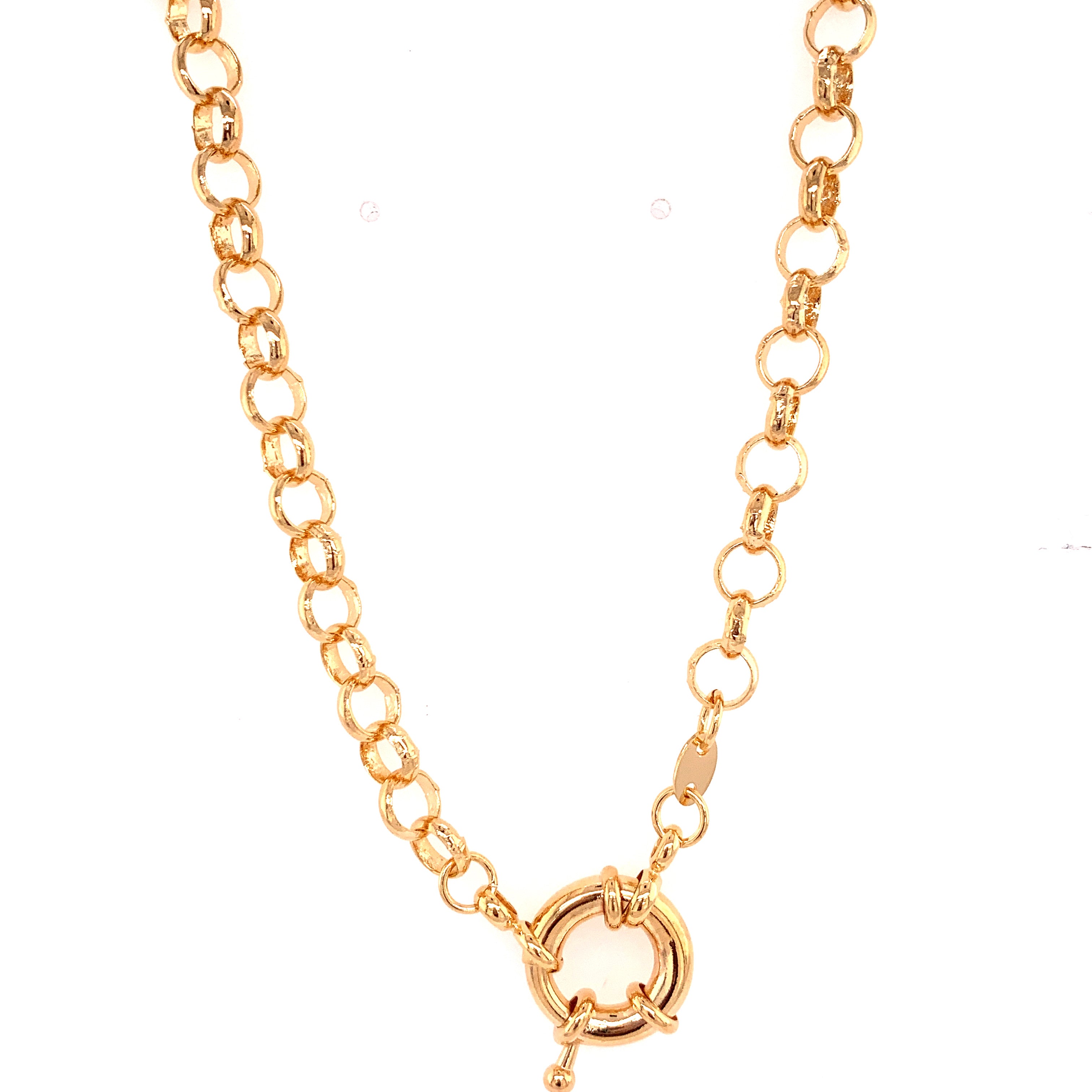 Belcher bolt store ring necklace gold