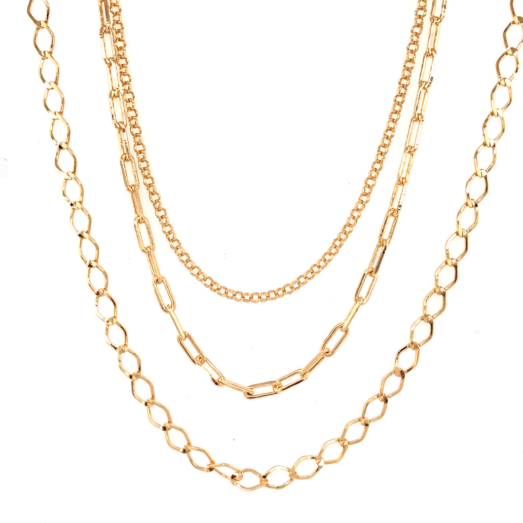 Triple Layer Paperclip Necklace